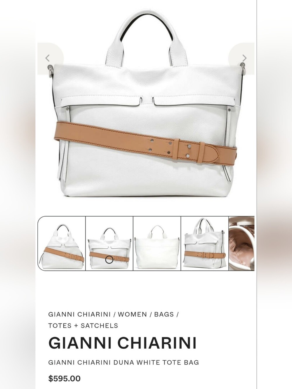 EUC Gianni Chiarini Leather Duna Tote Bag - Picture 2 of 15